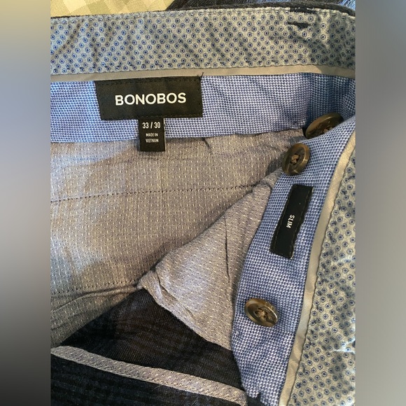 Bonobos Slim Blue Checkered Pants W33 L30 - Picture 2 of 2